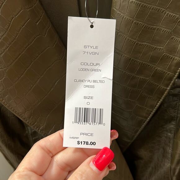 NWT $178 FRENCH CONNECTION Clancy trench coat dress faux leather mini US… - Picture 7 of 12